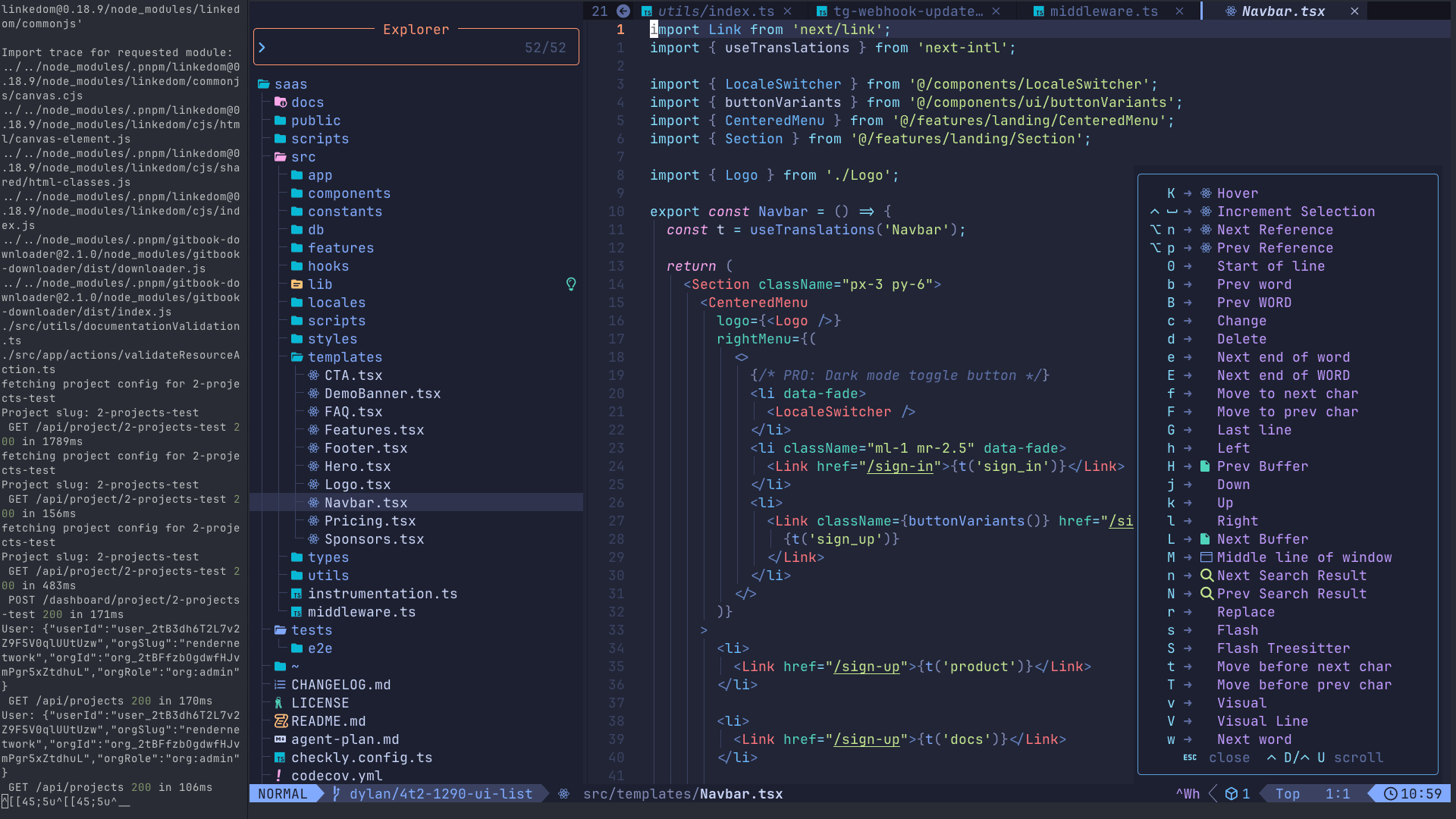 Neovim editor with custom configuration