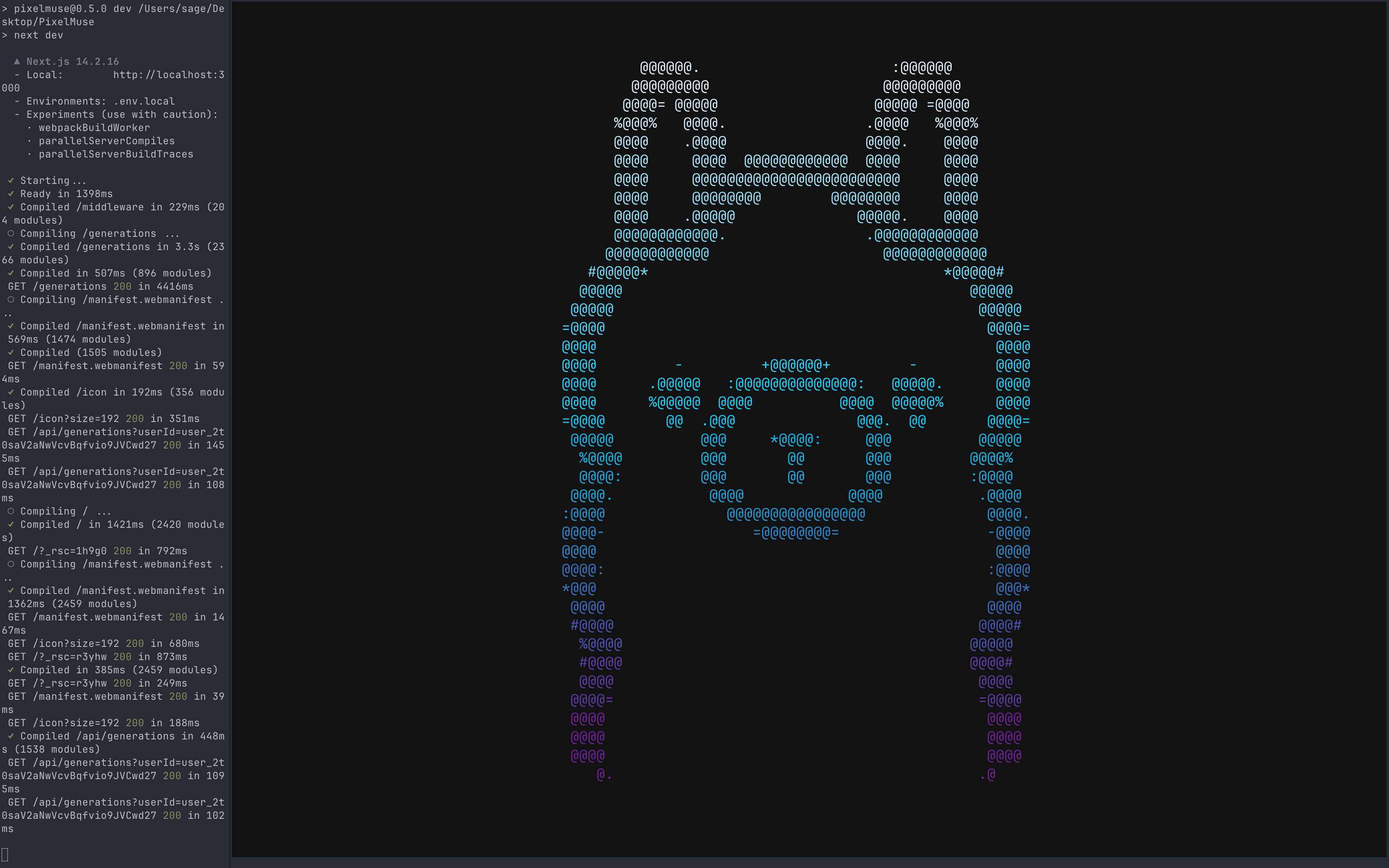 Terminal with Ollama AI running