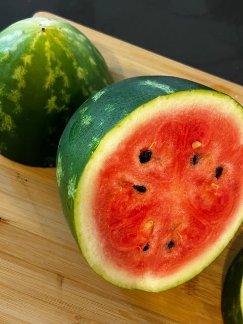 Slice of homegrown watermelon