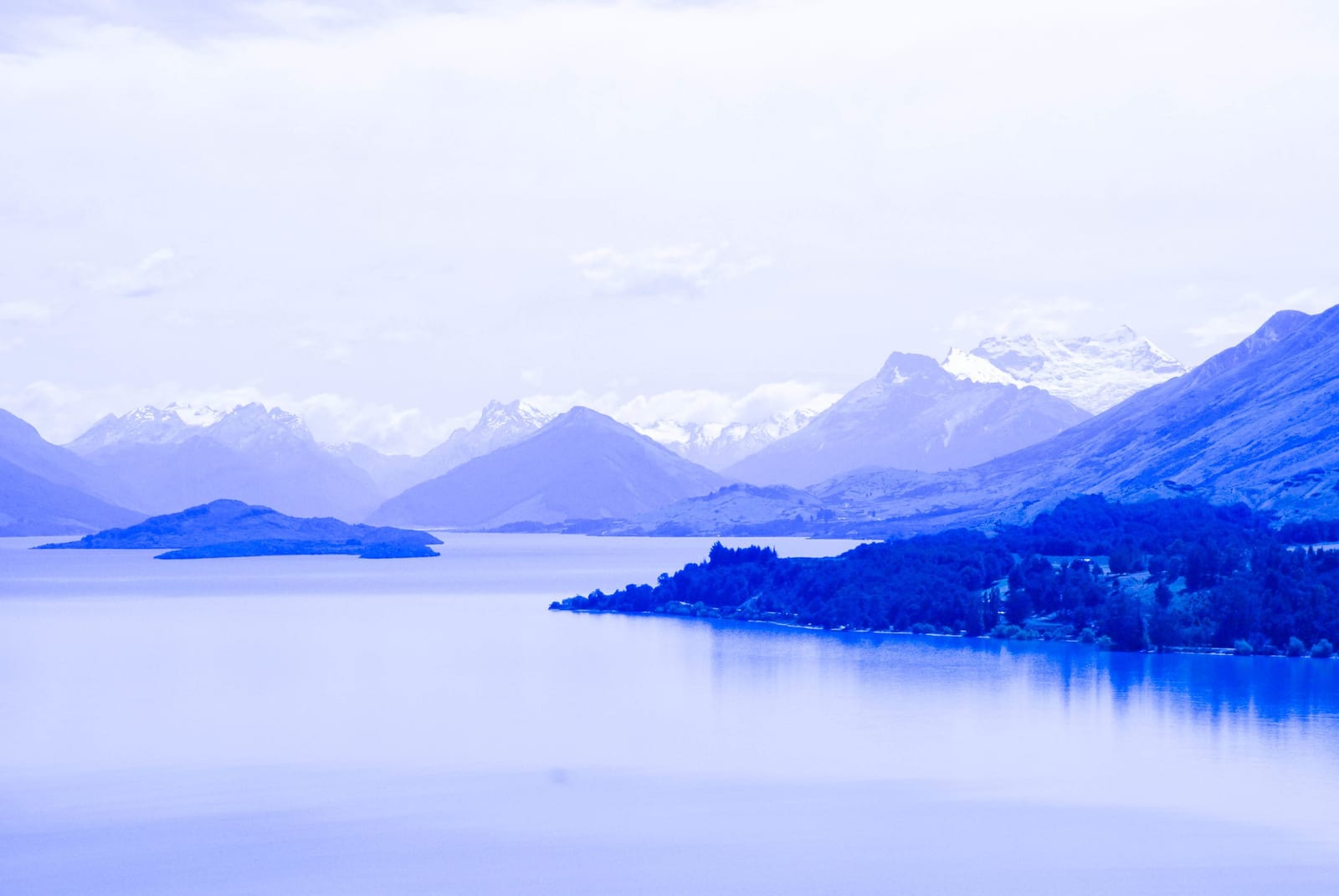 blue sky and water in New Zealand